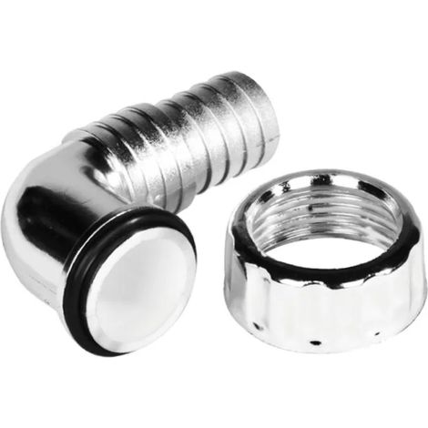 PIPETTA CURVA PER SCARICO LAVATRICE / LAVASTOVIGLIE IN PP 1 - 17MM A 22MM   Idroweb
