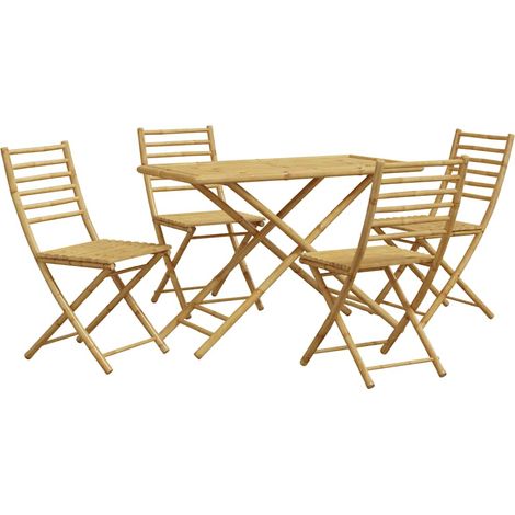 Maison Exclusive - 5-tlg. Garten-Essgruppe Bambus (1/5)