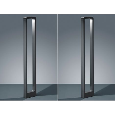 LED Pollerleuchte 2er Set Anthrazit Höhe 100cm IP54 - Außenleuchten Wegeleuchten (1/5)