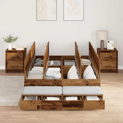 Aufbewahrungsbettgestell Altholz 120 cm Holzwerkstoff (1/5)