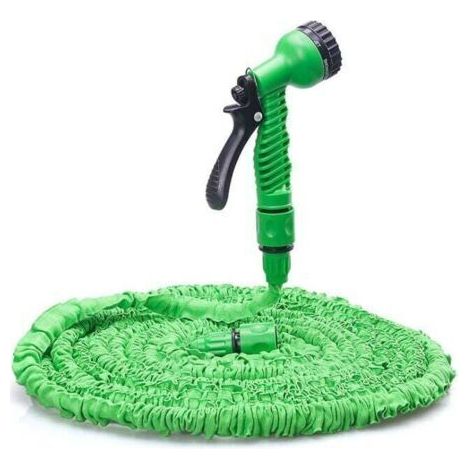 Pair Tuyau d'arrosage extensible 25FT  Noyau en latex triple couche  Tissu extra résistant  Buse de pulvérisation 7 fonctions  Facile à ranger (1/5)