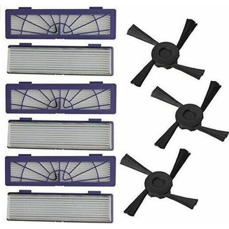 6PC Filtre +3pc Side Brosses remplacement pour Neato Botvac 70e 75 80 85 LYCXAMES