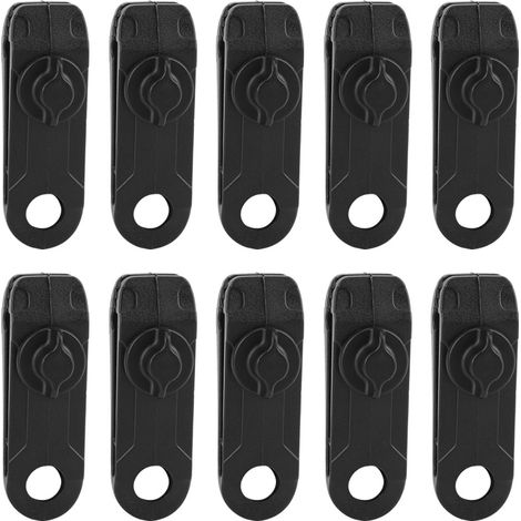 10 pinces de fixation pour bâche extérieure, clips en plastique pour tente, auvent, accessoire camping noir (1/5)