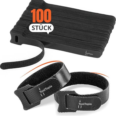 Lot de 100 attaches de câble réutilisables - Gestion parfaite des câbles - Télescopiques (150 mm) - Attaches de câble amovibles et réutilisables (1/5)
