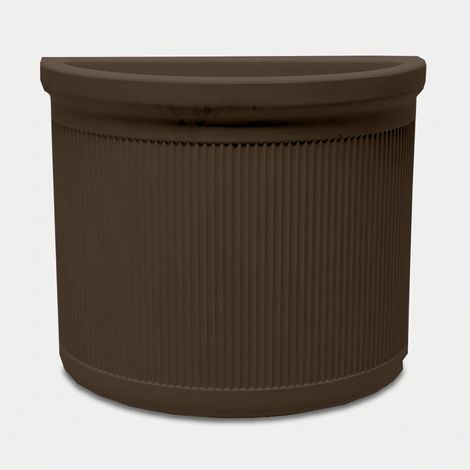Vase d'extérieur en LLDPE Millerighe avec paroi latérale - Marron (1/3)