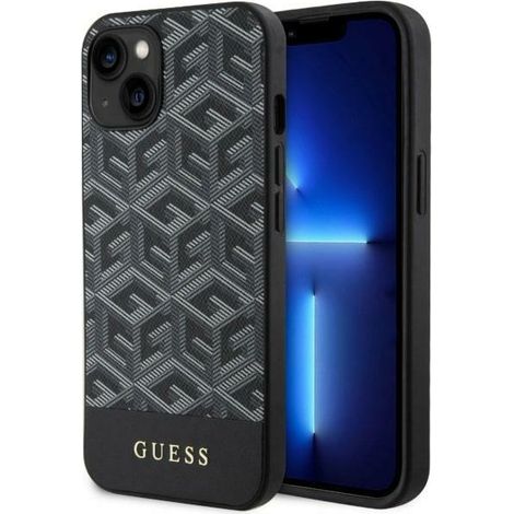 Funda rígida Guess GUHMP14MHGCFSEK para iPhone 14 Plus/15 Plus de 6,7 pulgadas, color negro/negro, con franjas GCube y MagSafe. (1/5)