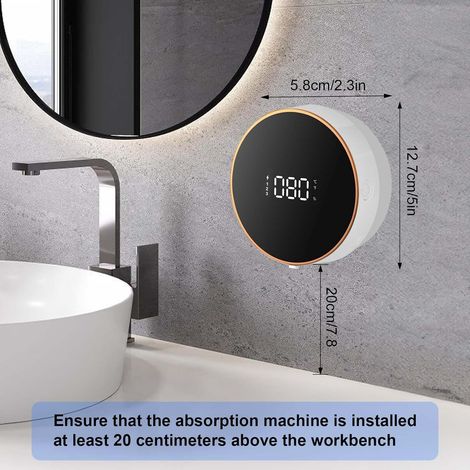 Distributore Savon Automatique Mural 300ml Sans Percage 3 livelli regolabili per Salle de Bain Cuisine Bureau-AUTRES (1/4)