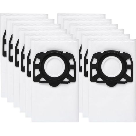 12Pcs Sac Aspirateur, Compatible avec le pour Karcher Sacs Aspirateurs WD2 Plus, Karcher WD 3, WD 3 Battery, KWD 1, KWD 2, KWD 3, MV 3, SE4001, SE4002, Sac Aspirateur Universel