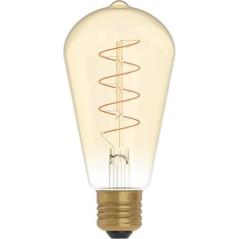 Ampoule E27 Edison ST64 4W 1800K Verre Doré Dimmable – Filament Spirale Vintage