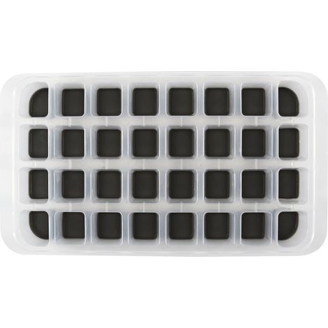 Bac à glaçons souple gris capacité 32 glaçons en polypropylène et caoutchouc