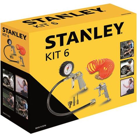 Stanley Air Compressors 6-Piece Air Tool Kit with 5m Spiral Ho...
