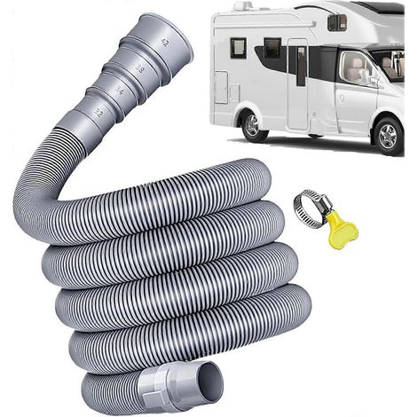 Rallonge tuyau évacuation eaux usées caravane/camping-car, pliable, étanche, 3/4/5 m, kit adaptateur universel accessoires (1/5)