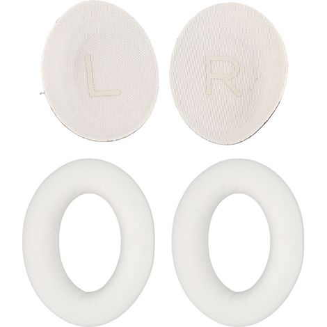 Coussinets d'oreille de rechange blancs, doux et isolants phoniques, pour casque sans fil QuietComfort45 (1/5)