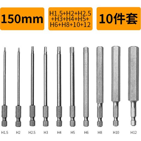 Jeu Embouts Hexagonaux Magnétiques Longueur Accrue Compatible Visseuse Électrique Pneumatique Perceuse Professionnel