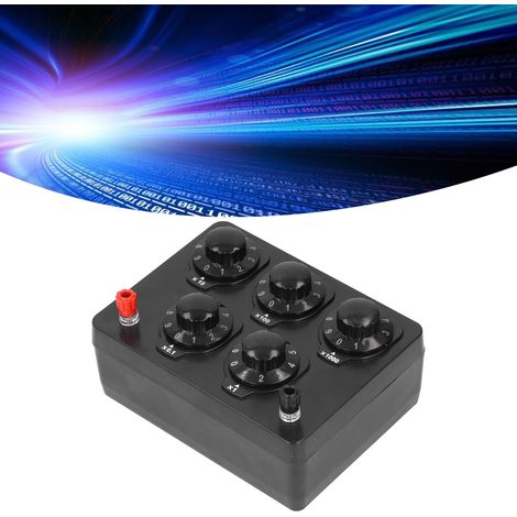 Resistencia de década ajustable – Resistencia variable de 0 a 9999,9 ohmios – Juego de bobinas de repuesto para laboratorio – ABS, precisión de 1 mm, potencia de 1 W – Incluye cable de conexión (1/5)