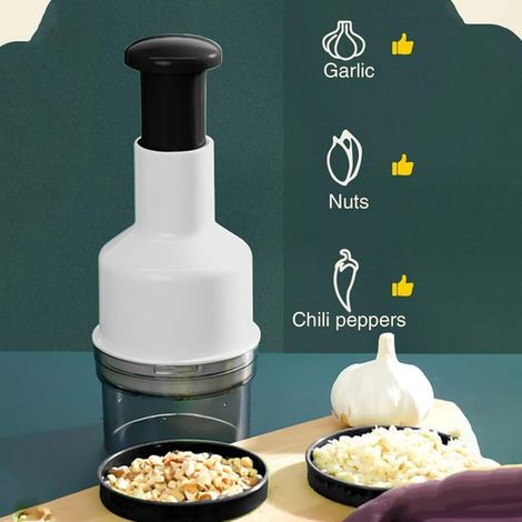 Tritatutto per cipolle - PP + ABS 7,5 x 22,5 cm  Spremiaglio manuale dal design compatto, tritatutto da cucina per paprika, noci, peperoncino, zenzero e altri ingredienti  tritatutto pratico (1/4)