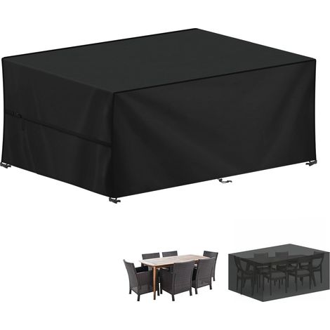 Housse pour Mobilier de Jardin, 420D Oxford Bâche Table de Jardin, Imperméable Housse Table Jardin Bache de Protection Exterieur Salon de Jardin pour Table, Chaise et Canapé, 210x110x75cm (1/5)
