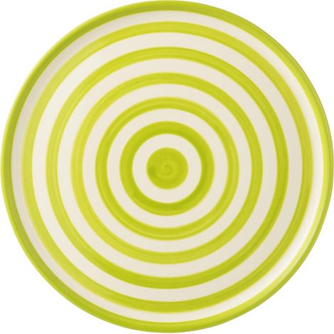 Assiette de Présentation en Céramique "Granada Rayure" 34cm Vert (1/2)