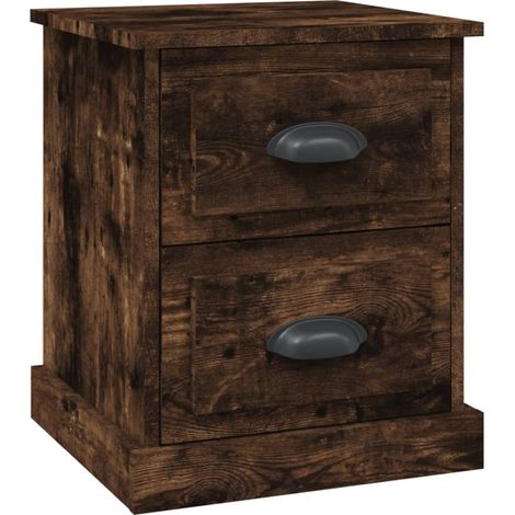 Mesita de noche con cajones 39 x 39 x 47,5 cm madera contrachapada marrón DEC033549