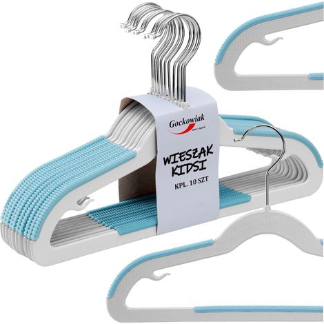 KIDSI Kinderkleiderbügel, 10er-Set, grau und blau