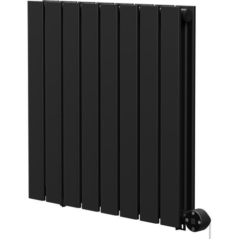 Hudson Colore Matt Black 600mm x 604mm Horizontal Digital Thermostatic Electric Double Panel Radiator (1/5)