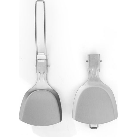 Spatule pliante portable en acier inoxydable pour le camping, les pique-niques, les barbecues et les voyages. Idéale pour retourner les aliments lors de vos sorties en plein air, en camping ou en voya (1/5)