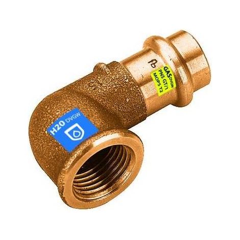 GOMITO 90° IN BRONZO A PRESSARE F X FIL F ACQUA/GAS Misura: Diam. 35 x 1"1/4
