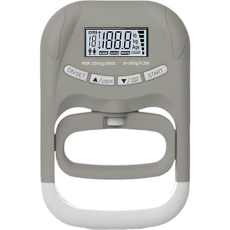 Testeur de force de préhension permanent avec capteur de tension, idéal pour les exercices et la préparation physique (gris) (1/4)