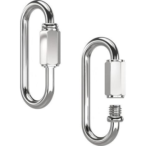 2 Pièces Maillon Rapide en Acier Inoxydable, M3,5 Mousqueton à Verrouillage, Connecteur de chaîne pour Accessoires de Randonnée, Extérieur et Intérieur (1/5)