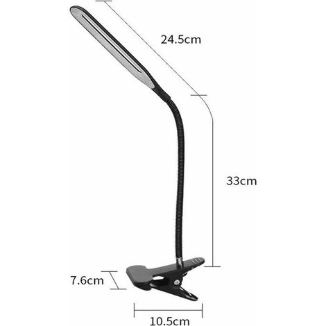 LED Lampe De Bureau à Pince,USB Lampe Flexible De Lecture Pliable Réglable Lumière Douce Protection Des Yeux Avec (1/4)