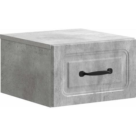 Wall-Mounted Bedside Cabinet Concrete Grey 34.5 x 33 x 20 cm vidaXL