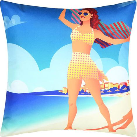 Funda de cojín para bañista exterior multicolor 45x45cm - Stof