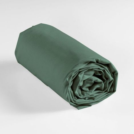 Drap-Housse - 180 x 200 cm - Bonnet 30 cm - 100 % Coton 57 Fils - Couleur Cèdre - 1 Pièce (1/5)