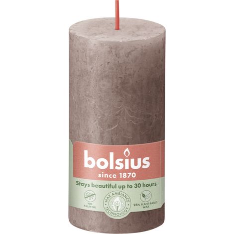 Bolsius Rustik-Kerze 100/50 mm Rustikales Taupe (1/2)