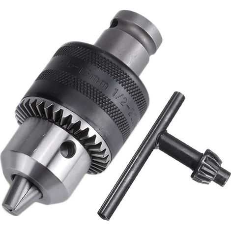 1.5 13mm Capacità 1/2 20UNF Montare il Mandrino con Chiave per Mandrino e 1/2 Pollice Quadrato Femmina Adattatore per avvitatore Aria Converter Strumento di Conversione (1/5)