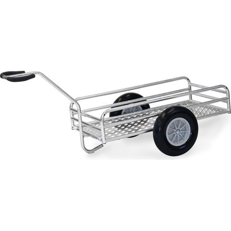 Fetra Outdoor-Handwagen feuerverzinkt mit 1145x545mm Ladefläche aus Alu-Quintettblech und Polyurethanbereifung (1/2)
