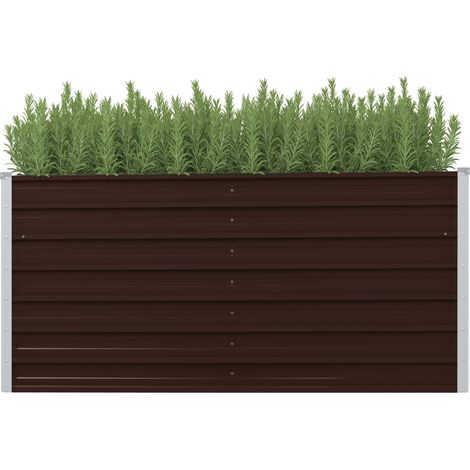 Lit surélevé de jardin Marron 160x40x77 cm Acier galvanisé (1/5)