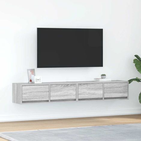 Muebles de TV 2 uds madera ingeniería gris Sonoma 80x31x25,5 cm vidaXL (1/5)