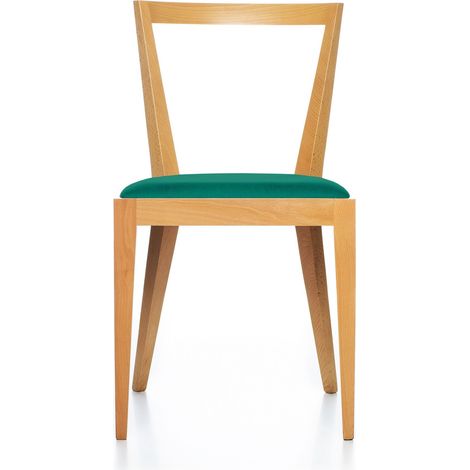 Ponti 940 Faggio sedia in legno di faggio originale BBB Italia seduta legno e imbottita colorata naturale interno Giò Ponti design cucina sala da pranzo hotel bar ristorante made in Italy (1/3)
