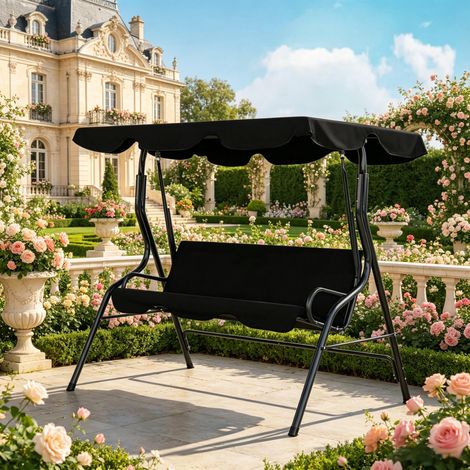 Silla colgante de patio trasero, silla colgante con dosel para exteriores, asiento columpio moderno para terraza, tumbona colgante para exteriores (solo con silla colgante) (1/5)