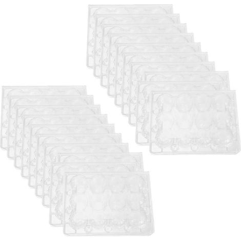 Boîtes à œufs de caille géants, supports en plastique pour usage agricole, 70 plateaux de rangement transparents (1/5)