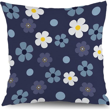 Housse de coussin feuilles fleurs colorées, décoration salon,40×40cm (1/5)