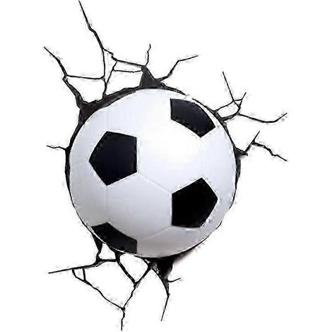 Sticker mural 3D effet football, mur cassé, en PVC, pour maison, magasin ou bar. (1/4)