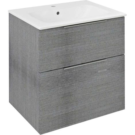 Sapho Cirasa - Mueble para lavabo 59x64x46 cm, 2 cajones, roble Alabama CR601-1111 (1/3)