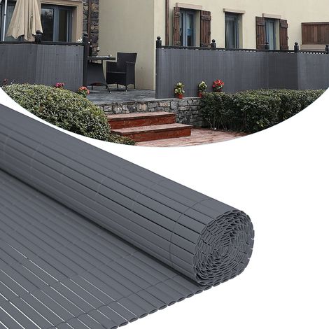 Wolketon PVC Sichtschutzmatte Sichtschutzzaun Sichtschutz für Zaun Balkon Windschutz Grau 90x800cm
