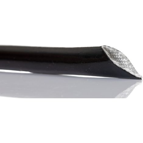 Gaine Tressée 12mm RS PRO, Noir en Caoutchouc silicone, 1m ( Prix pour 1 ) (1/3)