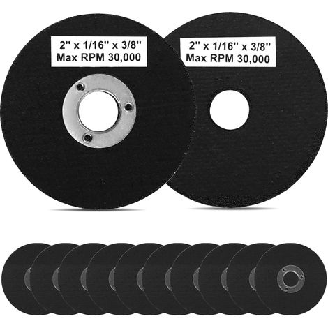 Roues de Coupe en Métal 5,1 x 0,6 x 0,9 cm, Oxyde d'Aluminium, Noir, Compatibles avec Mini Scies à Mandrin, Scie de Table, Outil Rotatif, Aluminium et Résine (1/5)