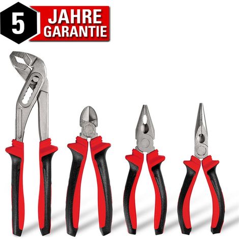 WALTER Zangen Set 4tlg. Wasserpumpenzange Seitenschneider Kombizange Spitzzange (1/5)