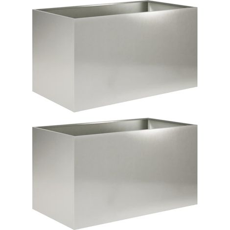 Cache-pot de jardin 2 pc Argenté 80 x 50 x 50 cm vidaXL