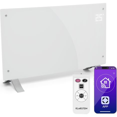 Klarstein – Convecteur mobile 2000W – Chauffage d'intérieur silencieux < 35 dB – Thermostat électronique ±0,5°C – Installation murale ou au sol